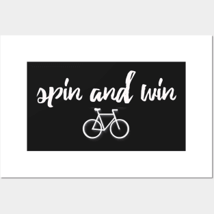 Spin and Win Cycling-Biking Workout Posters and Art